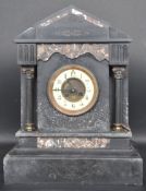 CIRCA 1900 SLATE AND MARBLE CLOCK OF ARCHITECTURAL FORM