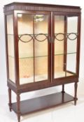 EDWARDIAN MAHOGANY CHINA DISPLAY CABINET VITRINE