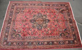 WOOL ON COTTON PERSIAN ISLAMIC SIGNED MESHED CARPET