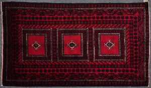 WOOL ON WOOL HAND KNOTTED PERSIAN ISLAMIC TURKOMAN CARPET RUG