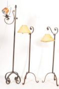 COLLECTION OF WROUGHT IRON STANDARD LAMPS