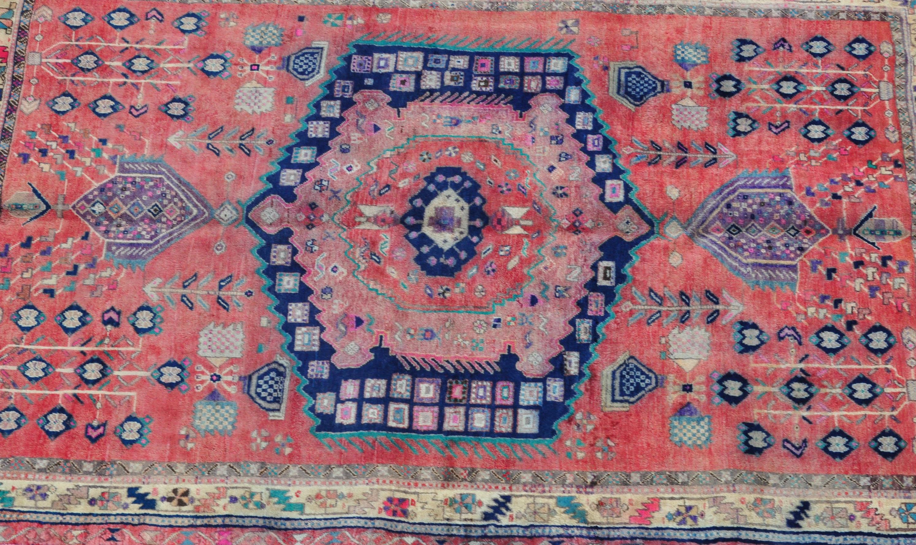 WOOL ON COTTON HAND KNOTTED PERSIAN ISLAMIC AFSHAR RUG - Image 2 of 3