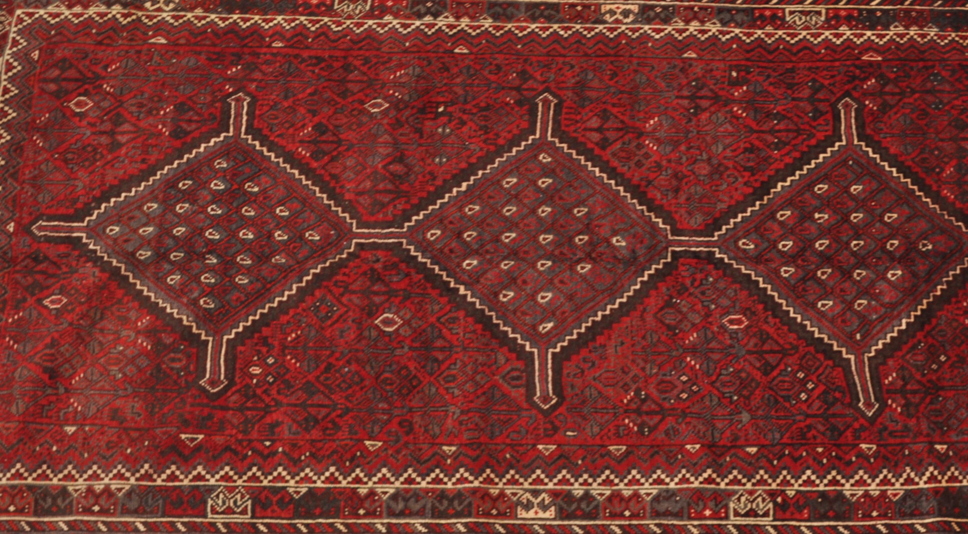 WOOL ON COTTON HAND KNOTTED PERSIAN ISLAMIC SHIRAZ CARPET RUG - Image 3 of 5