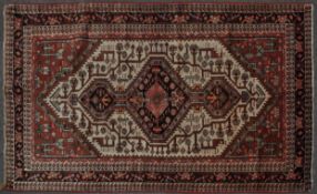 WOOL ON COTTON HAND KNOTTED PERSIAN ISLAMIC HAMADAN RUG / CARPET