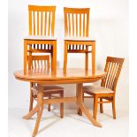 20TH CENTURY DANISH INSPIRED EXTENDING DINING TABLE AND CHAIRS