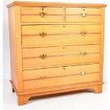 EDWARDIAN SATIN WALNUT 2 OVER 3 CHEST OF DRAWERS