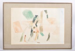 MID 20TH CENTURY FRENCH WATERCOLOUR ABSTRACT PAINTING