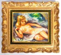 ROBERT VAN CLEEF - FRENCH OIL ON CANVAS NUDE PORTRAIT PAINTING