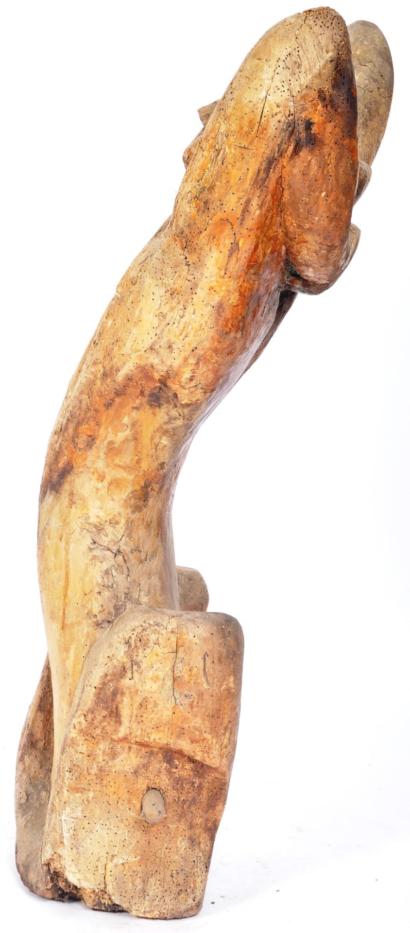 BELIEVED HENRY MOORE - 20TH CENTURY CARVED WOOD SCULPTURE OF A MALE TORSO - Image 7 of 12