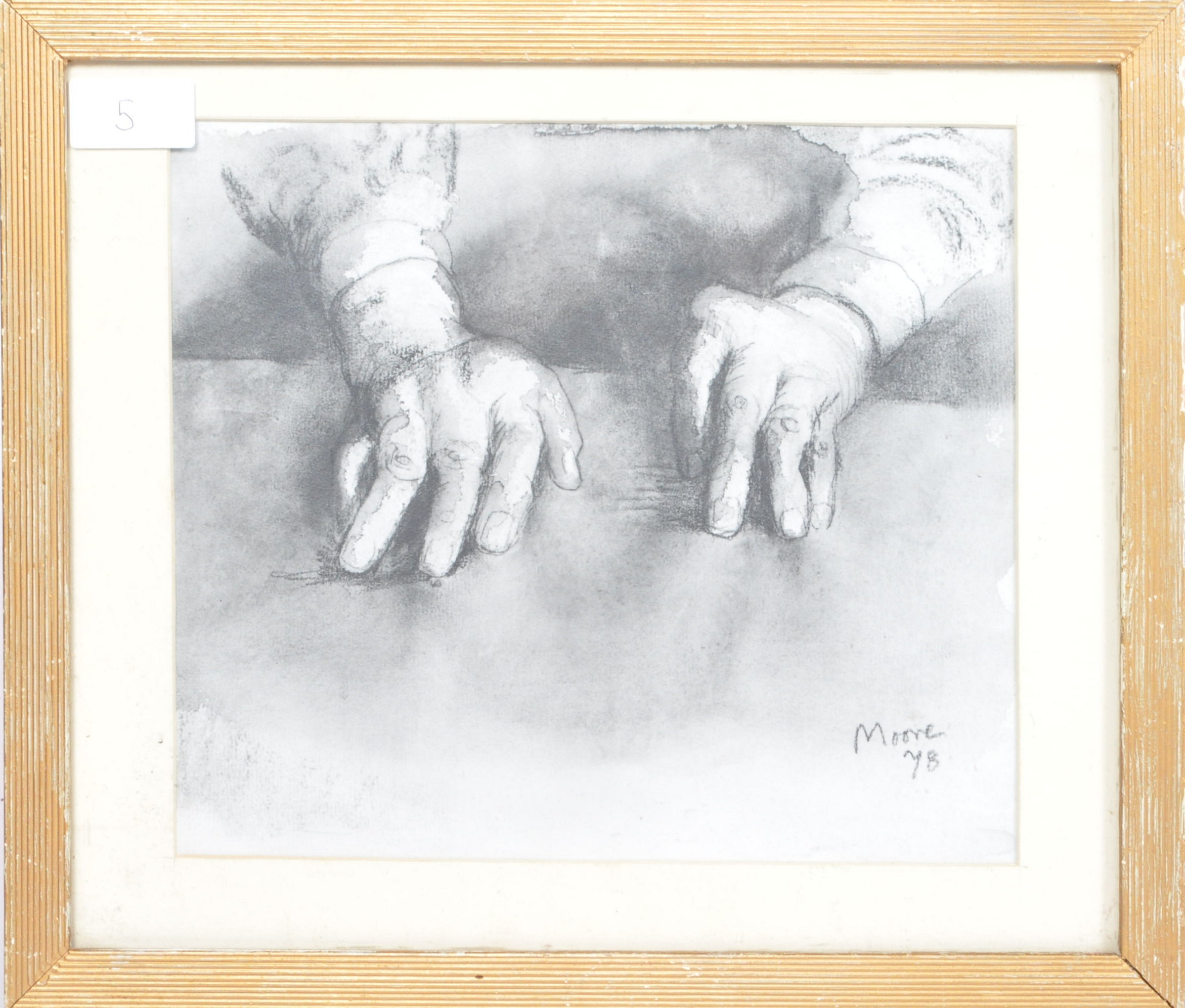 AFTER HENRY MOORE (BRITISH ARTIST 1898-1986) - STUDY OF A PAIR OF HANDS