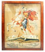 EARLY 20TH CENTURY TAPESTRY OF AN EASTERN WARRIOR ON HORSEBACK