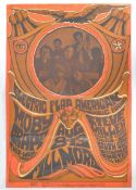 BILL GRAHAM MUSIC ADVERTISING POSTER FOR FILLMORE AUDITORIUM