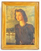 EDMOND SOUSSA - 20TH CENTURY 1940'S OIL ON CANVAS PORTRAIT PAINTING