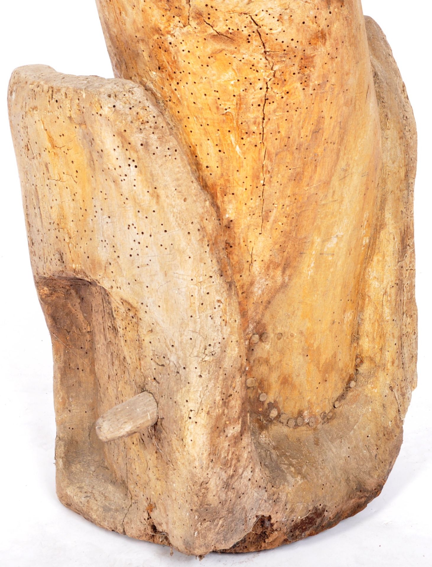 BELIEVED HENRY MOORE - 20TH CENTURY CARVED WOOD SCULPTURE OF A MALE TORSO - Image 3 of 12