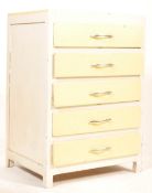 MID 20TH CENTURY WHITE PAINTED LOW CHEST OF DRAWERS