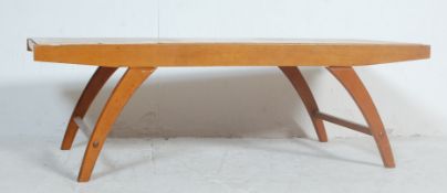 MID CENTURY TEAK AND TILE TOPPED COFFEE TABLE