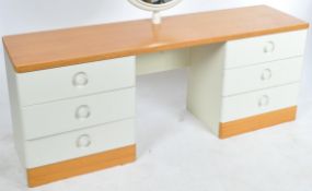 STAG FURNITURE - OAK TOPPED TWIN PEDESTAL DRESSING TABLE