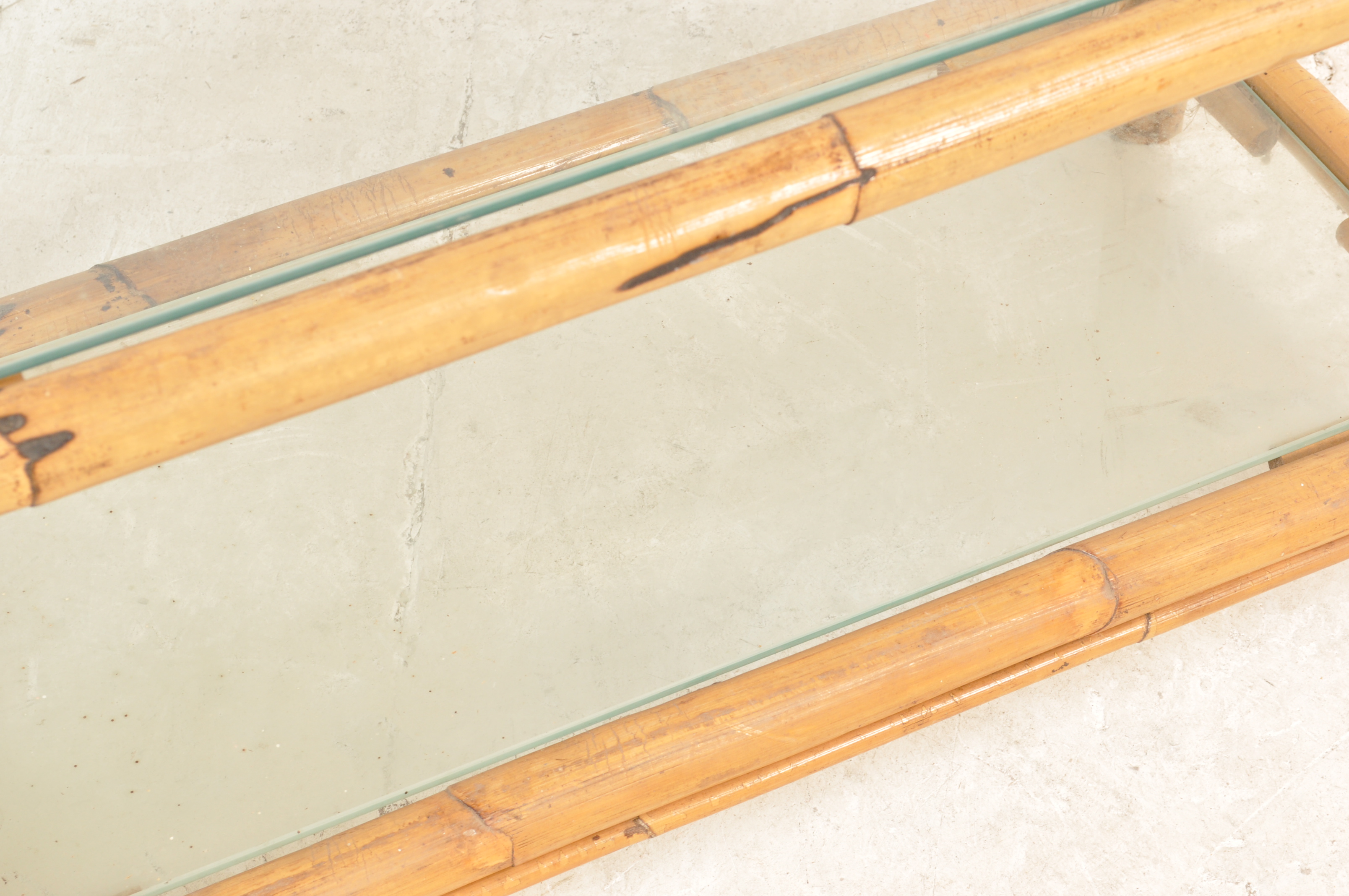 20TH CENTURY BAMBOO AND GLASS SHELVES / WHATNOT / ETAGERE - Image 3 of 9