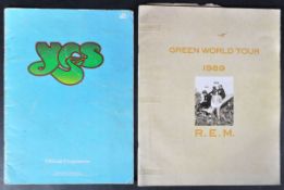 R.E.M / YES - TWO ORIGINAL MUSIC CONCERT PROGRAMMES