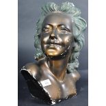 ART DECO ADVERTISING CHALKWARE HAND PAINTED FEMALE BUST