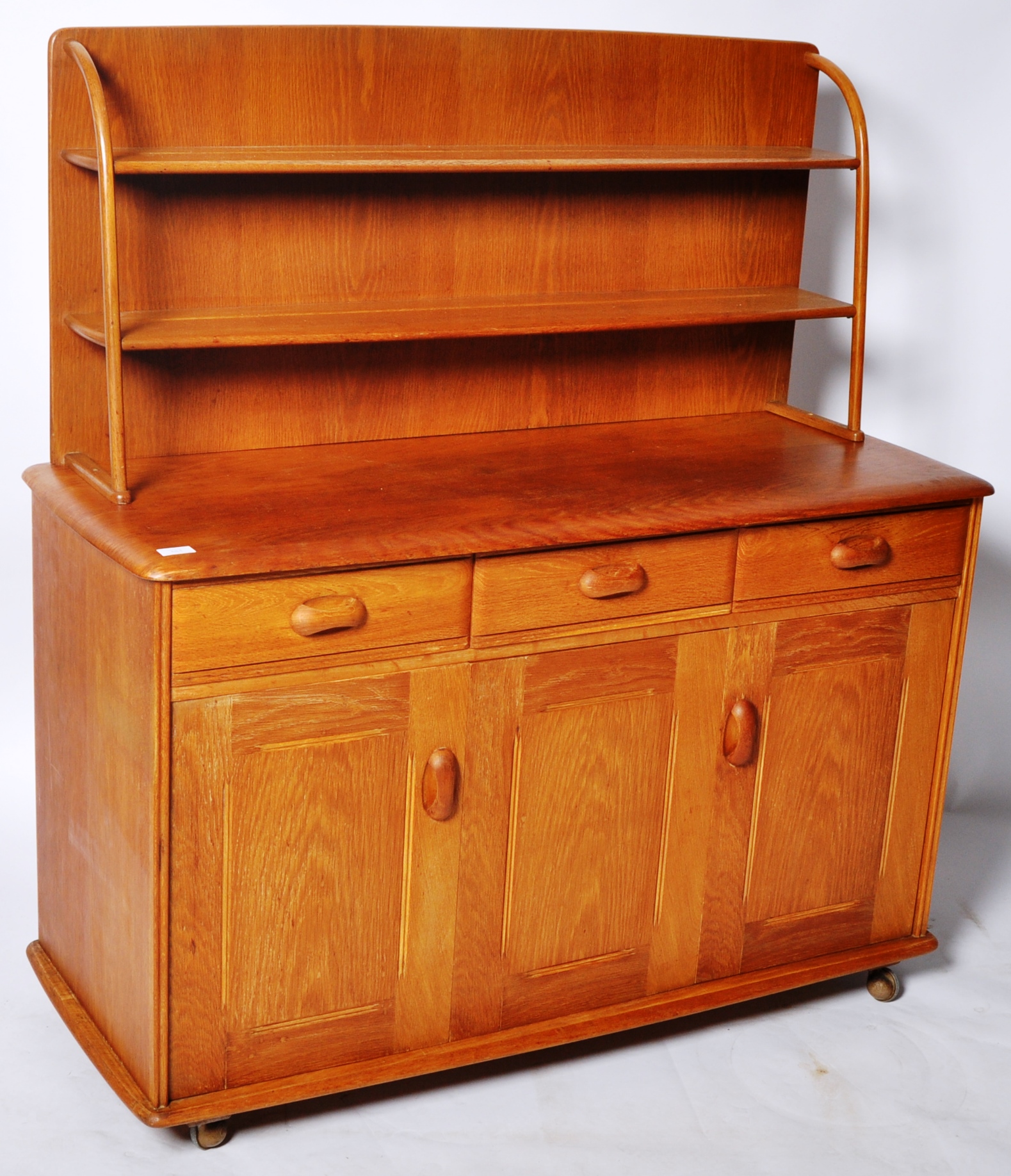 PRIORY BEECH & ELM KITCHEN DRESSER BASE WITH RACK TOP - Image 2 of 11
