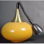 RETRO 1970'S GLASS RISE AND FALL PULL DOWN CEILING LAMP LIGHT