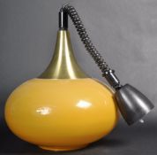 RETRO 1970'S GLASS RISE AND FALL PULL DOWN CEILING LAMP LIGHT