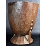 20TH CENTURY AFRICAN TRIBAL CARVED HARDWOOD MORTAR / MIXER