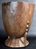 20TH CENTURY AFRICAN TRIBAL CARVED HARDWOOD MORTAR / MIXER