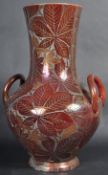 GIEN - LARGE EARLY 20TH CENTURY FRENCH LUSTER TWIN HANDLE VASE