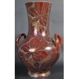 GIEN - LARGE EARLY 20TH CENTURY FRENCH LUSTER TWIN HANDLE VASE