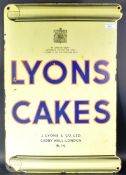 LYON CAKES - VINTAGE ENAMEL SIGN