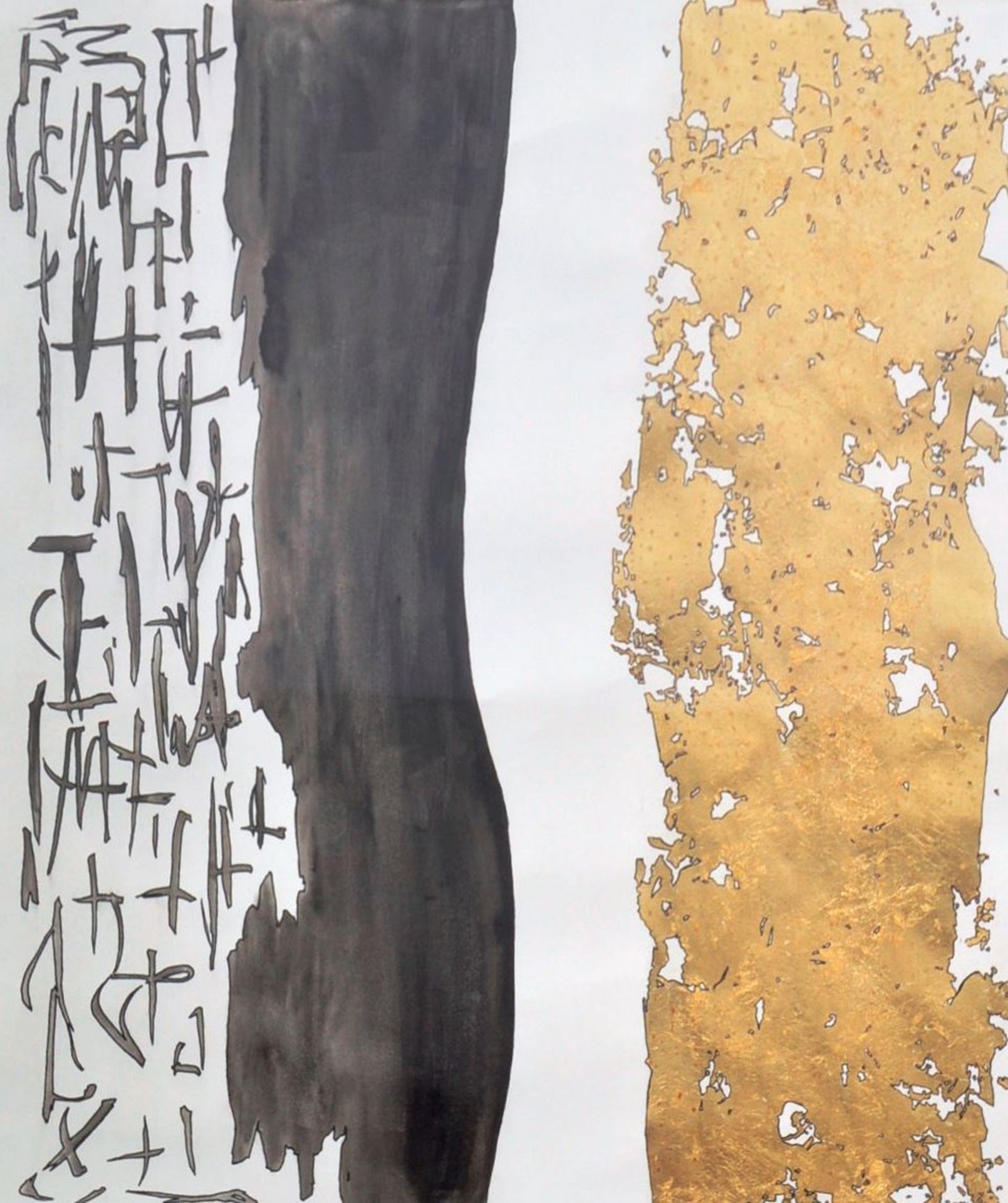 DIMITRA MAZI - "THE MAP WITHIN" - WATERCOLOUR, GOLD-LEAF PAINTING - Image 2 of 5