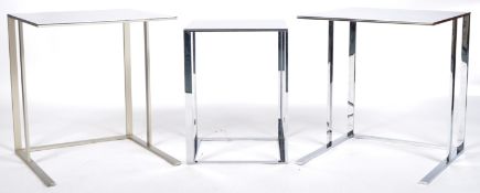 ANTONIO CITTERIO FOR B&B ITALIA - THREE CHROME SIDE TABLES