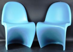 AFTER VERNER PANTON - S CHAIR - PAIR OF SKY BLUE CHAIRS