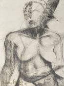 20TH CENTURY BRITISH SCHOOL CHARCOAL NUDE STUDY