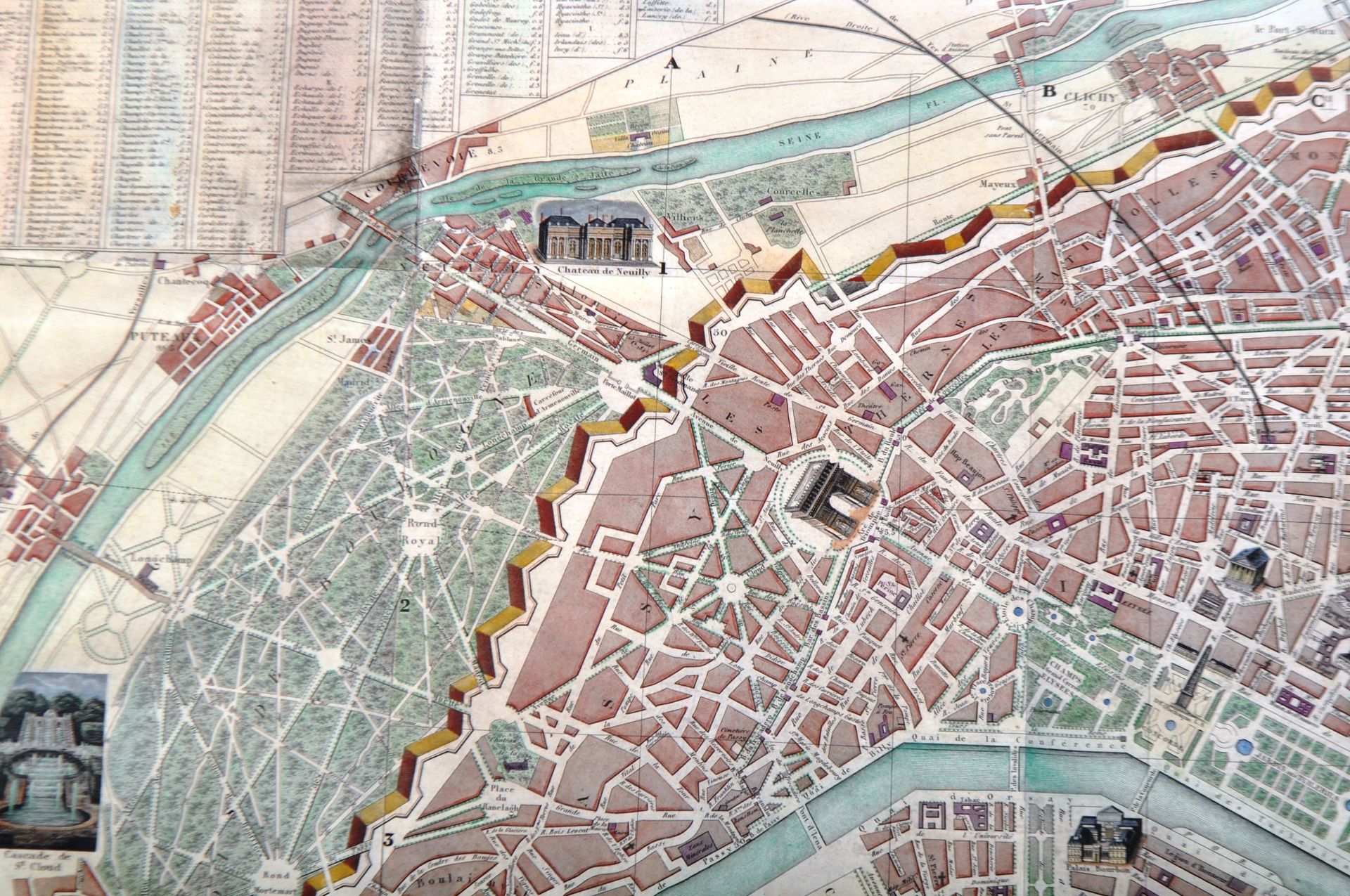 PLAN DE PARIS ET SES FORTIFICATION - MAP OF PARIS IN COLOURS - Image 2 of 5