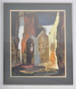 JOHN PIPER (1903-1992) TATE GALLERY PRINT OF ST. MARY LE PORT CHURCH