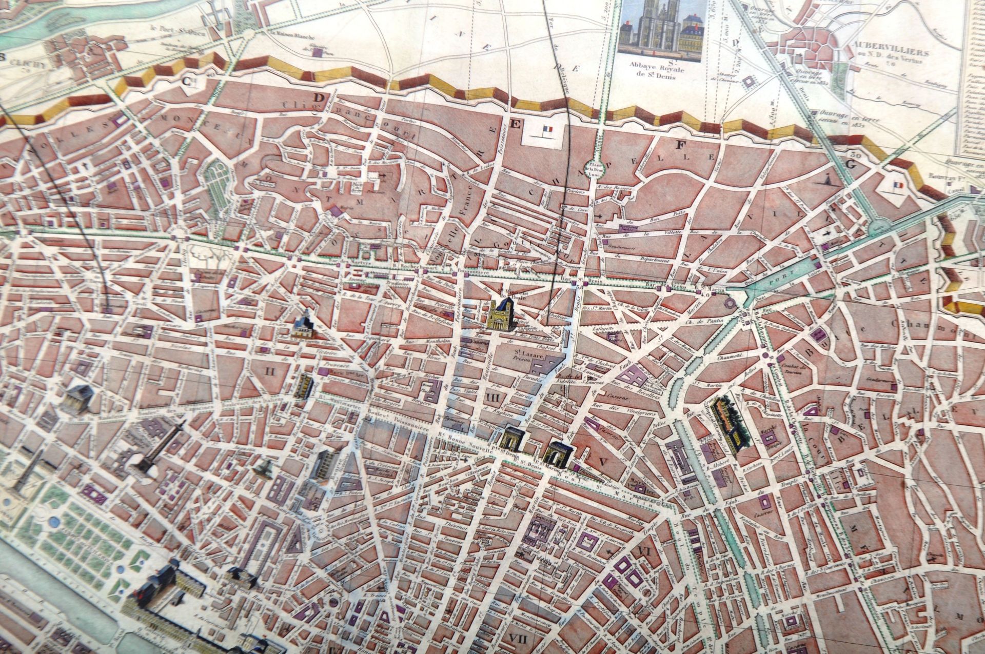 PLAN DE PARIS ET SES FORTIFICATION - MAP OF PARIS IN COLOURS - Image 3 of 5