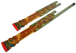 HALL & FOWLE - 1930'S ART DECO FAIRGROUND HAND PAINTED UPRIGHTS