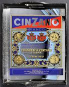 CINZANO - 1970'S RETRO ADVERTISING PUB MIRROR TRAY