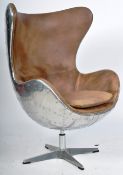 ANDREW MARTIN FURNITURE AVIATOR CHROME & LEATHER CHAIR