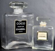 COCO CHANEL PERFUME - TWO GLASS ADVERTISING PERFUME BOTTLE
