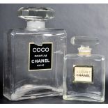 COCO CHANEL PERFUME - TWO GLASS ADVERTISING PERFUME BOTTLE