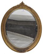 19TH CENTURY VICTORIAN GILT FRAMED OVAL MIRROR