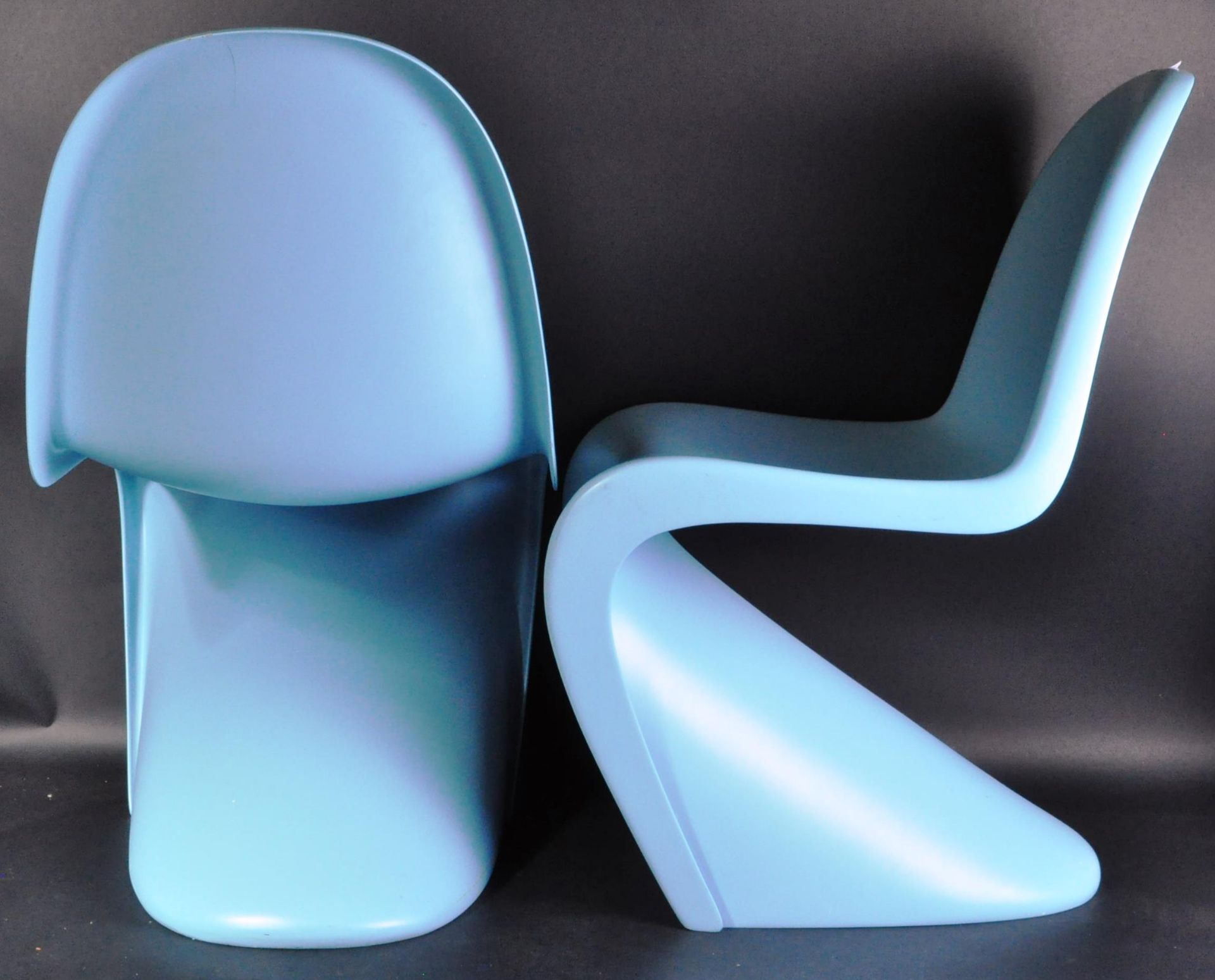 AFTER VERNER PANTON - S CHAIR - PAIR OF SKY BLUE CHAIRS - Image 4 of 4