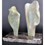 MID CENTURY MODERN MARBLE AND SOAPSTONE SCULPTURE