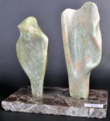 MID CENTURY MODERN MARBLE AND SOAPSTONE SCULPTURE