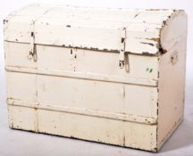 19TH CENTURY VICTORIAN SHABBY CHIC PAINTED DOME TOPPED TRUNK