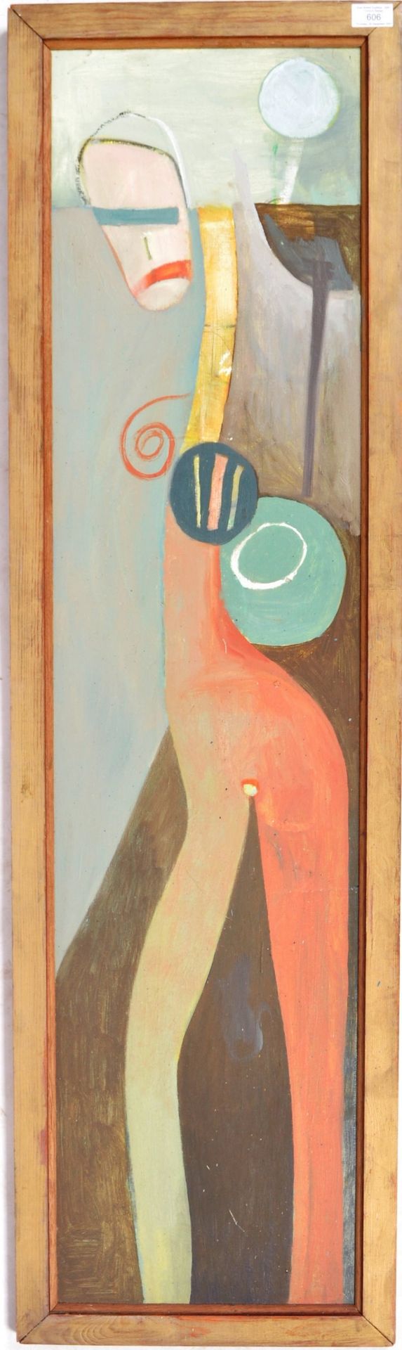 20TH CENTURY OIL ON BOARD ABSTRACT FIGURE PAINTING - Image 2 of 8